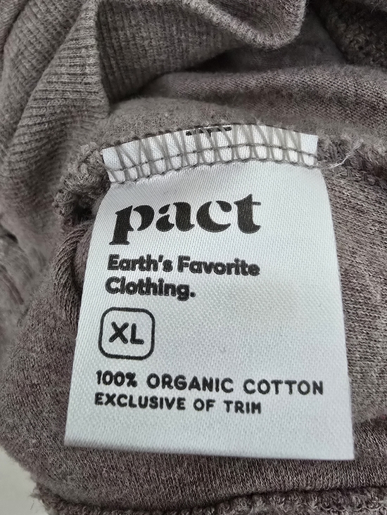 Pact 100% Organic Cotton Zip Up Hoodie in Heather Taupe, XL, Vguc, With Pockets - Picture 3 of 4